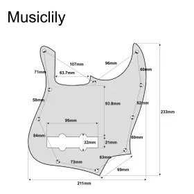 700115950022 MUSICLILY Hole Bass Pickguard Jb Guard Plate #2