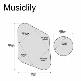 700115950084 MUSICLILY Lp Backplate Switch Cover Set Les Paul #2