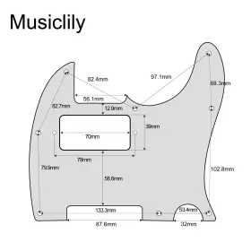700115952118 MUSICLILY Hole Humbucker Tele Pickguard Plate #2