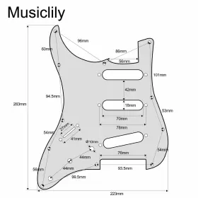 700115952231 MUSICLILY Hole Left Strat Guitar Pickguard Plate #2