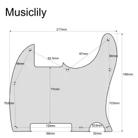 700115954594 MUSICLILY Hole Guitar Pickguard Plate Fender #2