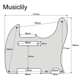 700115961790 MUSICLILY Hole Guitar Tele Pickguard Plate Fende #2