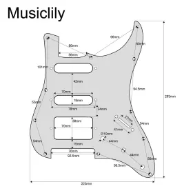 700115962254 MUSICLILY Pro Strat Hss Pickguard American #2