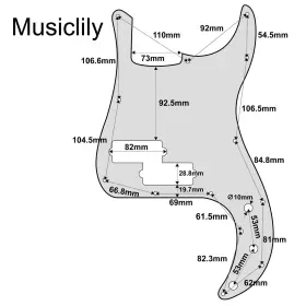 700115963077 MUSICLILY Pro Contemporary Bass Pickguard Fender #2