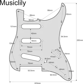 744759653499 MUSICLILY Hole Strat Pickugard Fendr American #3