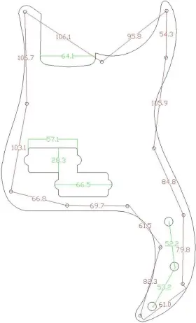 FE-38 MUSICLILY Bass Pickguard Precision Guitar Pearl #2