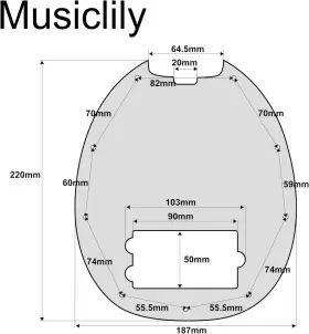 MX0771 MUSICLILY Hole Bass Pickguard Musicman Stingray Guitar #2