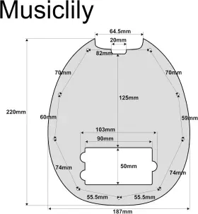MX0773 MUSICLILY Hole Bass Pickguard Musicman Stingray #2