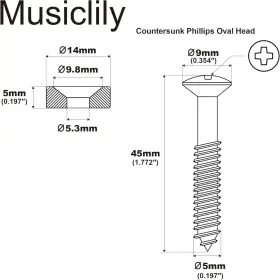 MX0883GD-4 MUSICLILY Electric Guitar Bass Neck Joint Bushings #2
