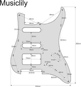 MX1382BK MUSICLILY Pro Strat Hss Pickguard American #2