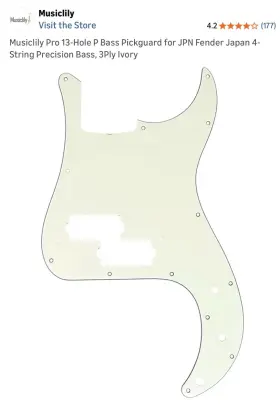 MX1407 MUSICLILY Pro Bass Pickguard Precision