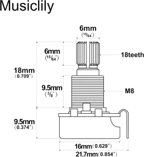 MX1935-4 MUSICLILY Pro Thread Mini Control Pots Audio #2