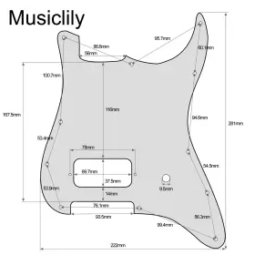 MX2552 MUSICLILY Pro Pearl Uncovered Pickguard Tom Delonge #2