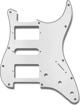 Primo Pr-3851-035 Pickguard For Stratocaster H-s-h Pickup Configurationwhite 3-ply W/b/