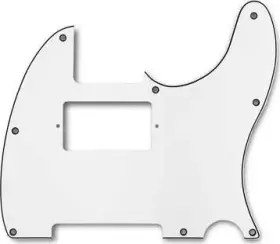 Primo Pr-3853-035 Pickguard For Telecaster S-h Pickup Configurationwhite 3-ply W/b/w .090