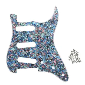 Rozilo R157-abalone Abalone Pearl Sss 11 Holes Strat Electric Guitar Pickguard Scratch Plate For