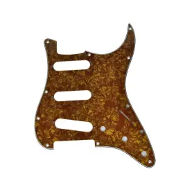 Rozilo R157-gold Brown Pearl Sss 11 Holes Strat Electric Guitar Pickguard Scratch Plate For Us