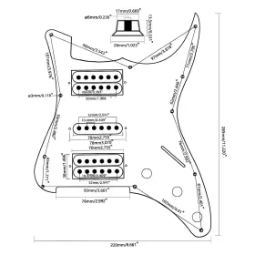 607841814553 UNXUEY Hole Prewired Pickguard Guard Plate Hsh #2