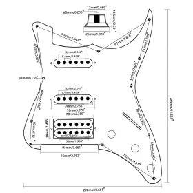 607841814713 UNXUEY Hole Guitar Pickguard Ssh Humbucker #2