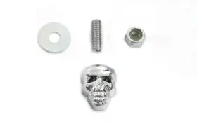 V-twin 48-0302 Kromett Chrome Deco Skull Head Bolt By V-twin
