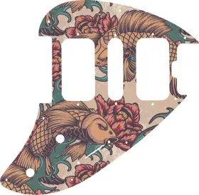 MMSIL-85GT01 WD MUSIC Pickguard Silhouette Koi Tattoo Graphic