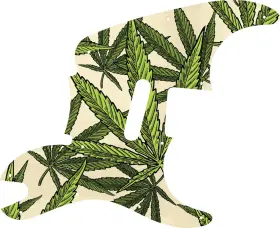 SQU51-13GC02 WD MUSIC Pickguard Squier Fender Cannabis Leaf