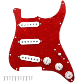 Yootones Xfg446a 11-hole 3-ply Sss Prewired Loaded Pickguard With Single Coil Pickups Compatible Wit