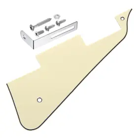 Zaplyte 664694634738 3 Ply Lp Guitar Pickguard With Silver Bracket Creamy Yellow