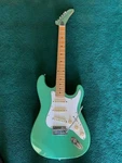 Epiphone S-310 Sea Foam Green Electric Guitar With Hard Case. Fixed Price $405.00.