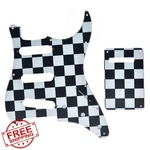 Dopro Black/white Strat Pickguard 11 Hole Sss Back Plate Trem Cover. Fixed Price $34.99.