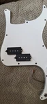 Fender White Pickguard With Emg Geezer Butler Pickups For Bass Guitar. Fixed Price $120.00.