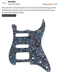 Musiclily Pro 11-hole Round Corner Hss Guitar Strat Pickguard 4ply Abalone Shell. Fixed Price $8.00.