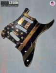 American Flag Pickguard Tremolo Cover Copper Acrylic Mirror Fender Stratocaster. Fixed Price $140.00.
