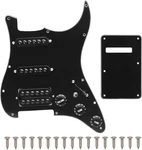 Black Hss Guitar Loaded Prewired Pickguard With Large Pole Pickups Fit Strat St. Fixed Price $48.79.