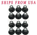 Set Of 12 Guitar Amplifier Knob Black W/silver Skirted Knobs Fits Fender. Fixed Price $12.98.