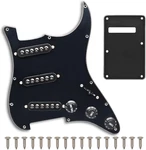 1 Set Black Guitar Large Pole Pickups Loaded Prewired Pickguard Sss Fit Strat St. Fixed Price $45.40.