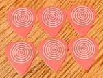 Vintage Guitar Picks-dandrea Bulls Eye-pink-medium Gauge-celluloid-lot Of 6. Fixed Price $22.98.