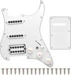 White Hss Large Pole Guitar Pickups Loaded Prewired Pickguard Fit Strat St. Fixed Price $72.55.