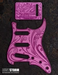 Engraved Pickguard & Tremolo Cover In Glossy Purple Acrylic Fender Stratocaster. Fixed Price $115.00.