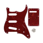 Fleor Vintage '50s St Guitar Pickguard Sss 8 Holes & Back Plate Set Red Tortoise. Fixed Price $15.29.