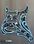 Engraved Pickguard & Tremolo Cover Blue Acrylic Mirror Fender Stratocaster. Fixed Price $140.00.