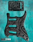 Engraved Pickguard & Tremolo Cover In Glossy Black Acrylic Fender Stratocaster. Fixed Price $115.00.