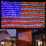 (new) American Flag Lights, Outdoor String Lights 420 Led Waterproof Flag.... Fixed Price $36.97.