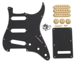 Black 3-ply Strat Sss Pickguard Kit , Cream Knobs, And Covers For. Fixed Price $17.10.